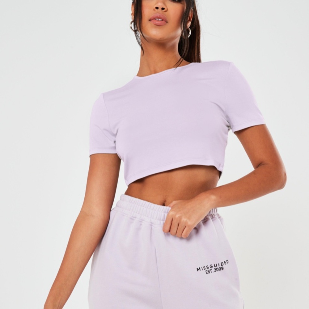 Lilac Cap Sleeve Crop Top